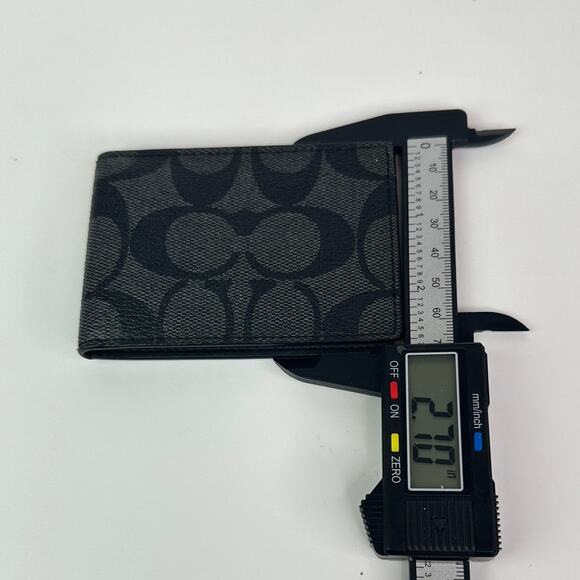 Coach Signature Slim Small ID Window Card Wallet mens black - Picture 6 of 7